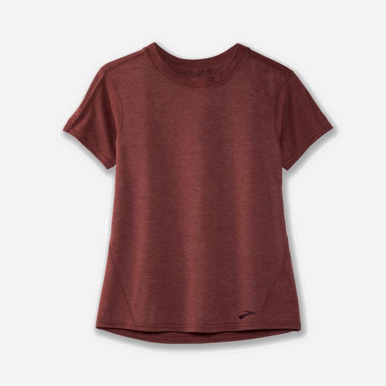 Brooks Distance Hardloopshirt voor Dames Bordeaux (MUJCS-5312)